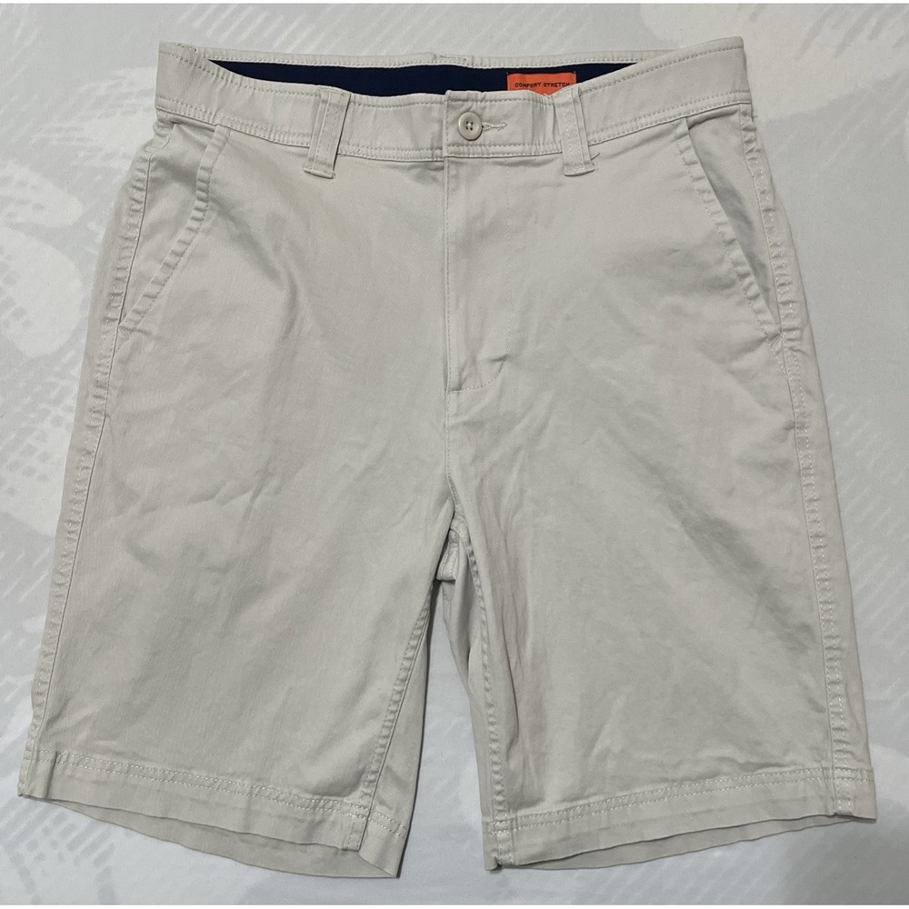 St. John's Bay Shorts Men's Chino Slash Pocket Cotton Blend Stretch Beige 32